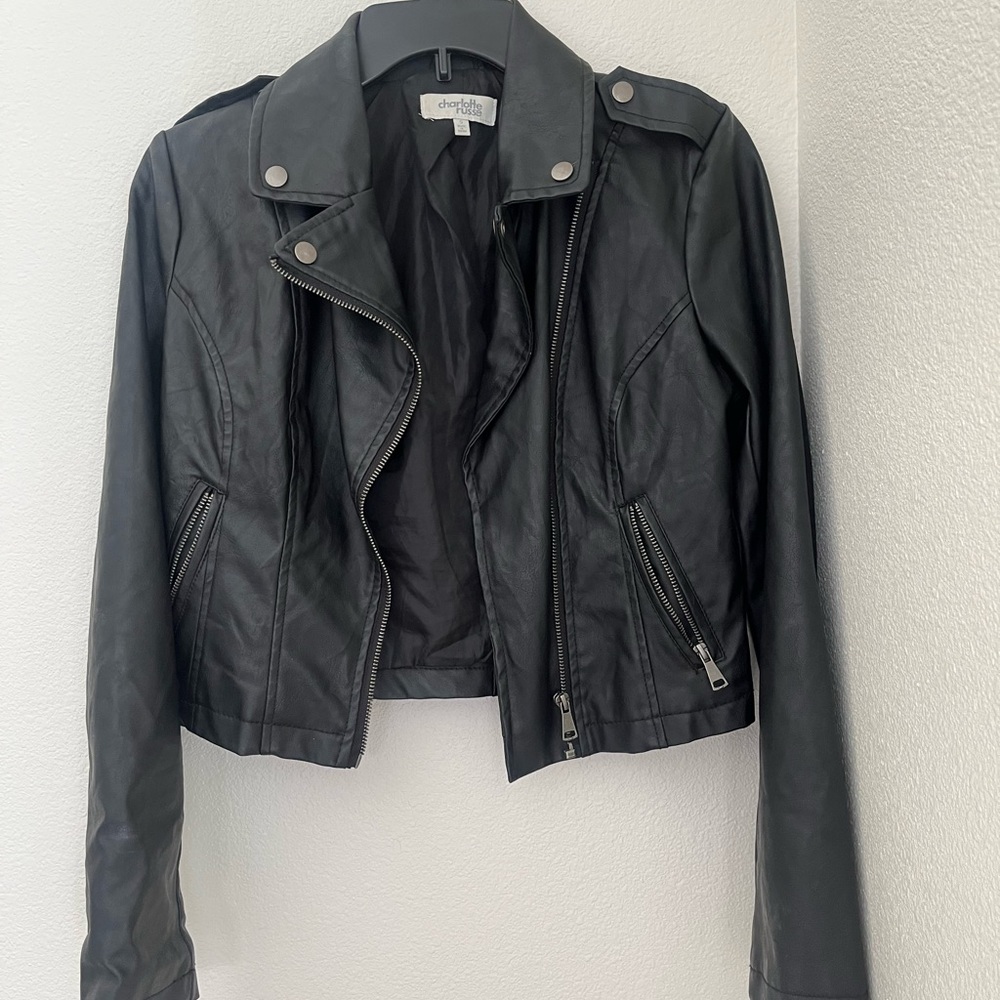 Black leather jacket